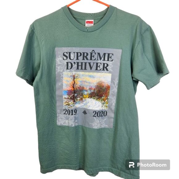 Supreme Mens Supreme D'Hiver 2019 2020 Woodsy Scenic Print Short Sleeve Tee Sm - Picture 1 of 5